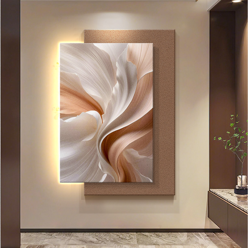 高级感砂岩玄关装饰画抽象艺术画