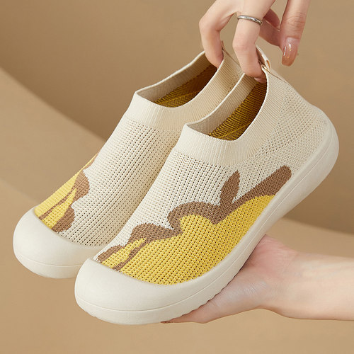 夏季新款网面透气女鞋老北京布鞋女时尚百搭软底一脚蹬单鞋