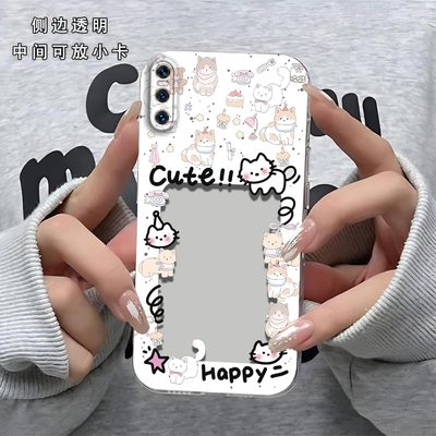 猫相框可放照片适用于vivo X27手机壳x27镜头全包v1838a防摔硅胶软壳高级感x27保护套超薄可爱小卡新款手机套
