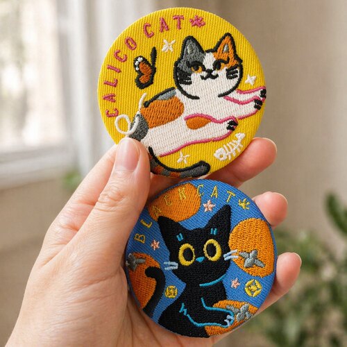 猫猫家族中华田园猫刺绣吧唧徽章