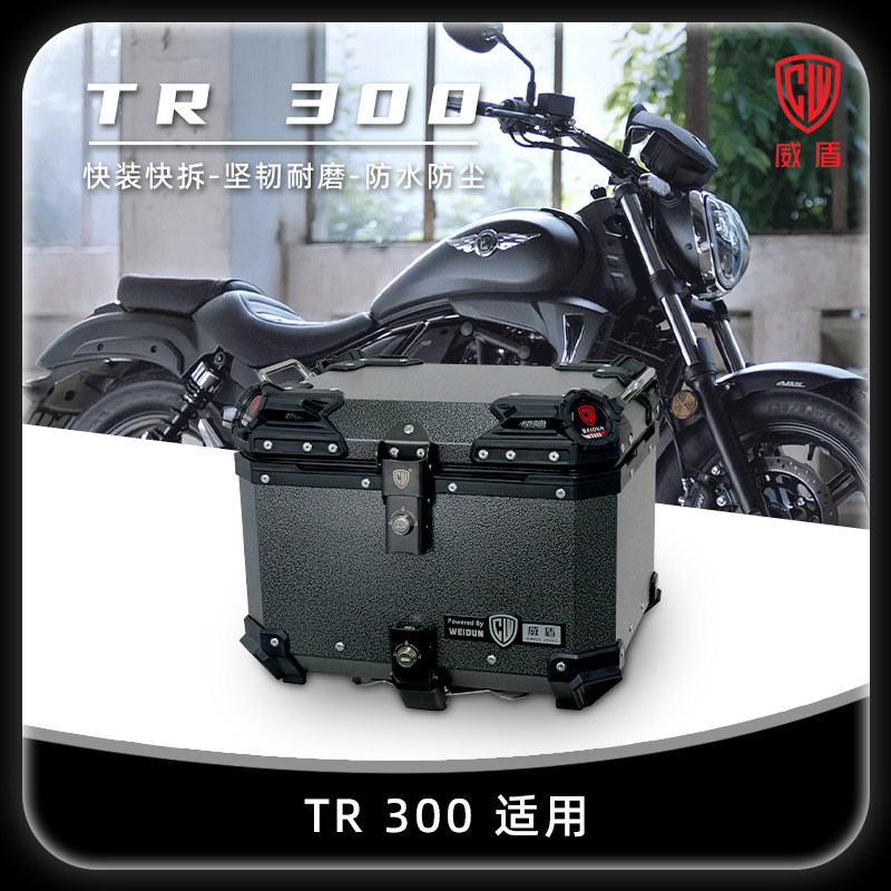 威盾摩托车后备箱适用豪爵tr300尾箱镁铝合金巡航快拆后尾箱置物