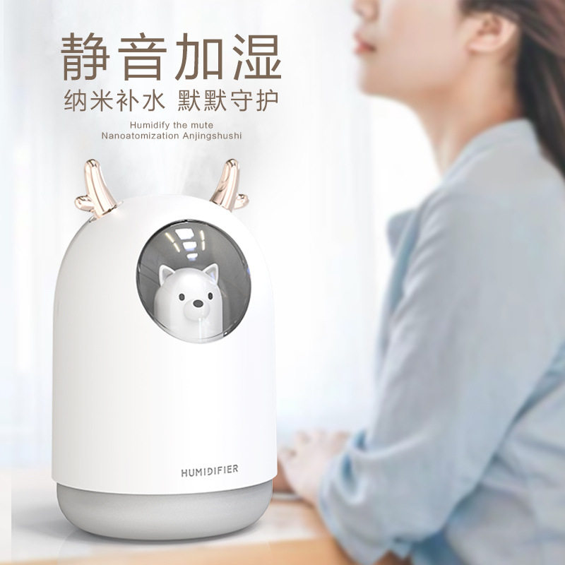 萌宠usb加湿器家用卧室静音小型桌面空气喷雾创意桌面加湿器