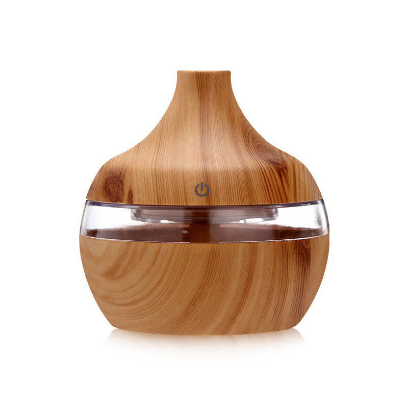 木纹加湿器七彩夜灯香薰机雾化器 usb家用加湿器补水仪桌面加湿器