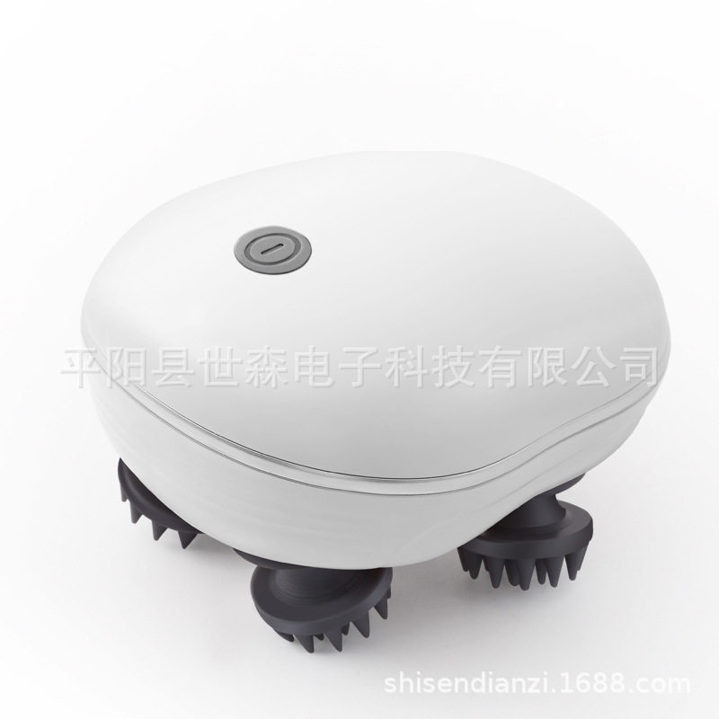 小型电动手持头部按摩仪多功能头皮疏通经络刷红光理疗揉捏按摩仪