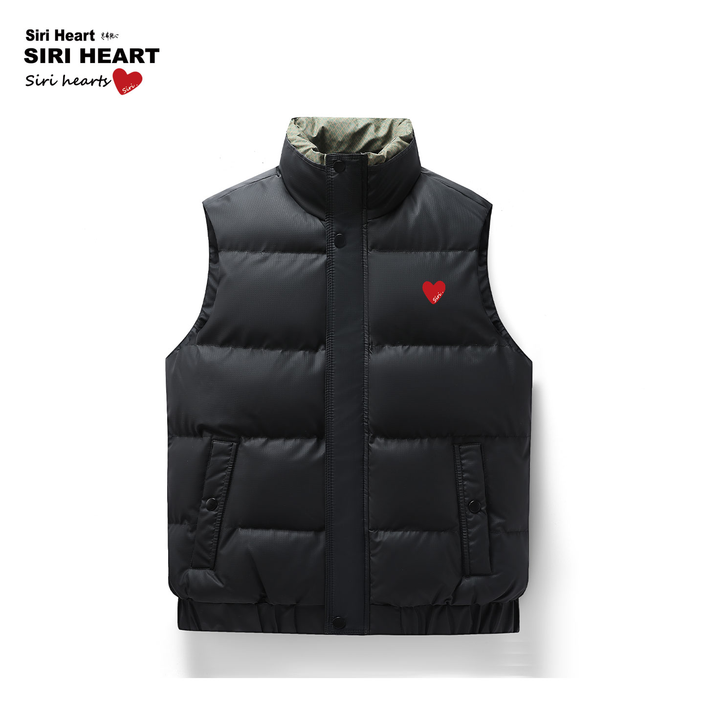 思瑞桃心 冬季款立领保暖棉舒适面料男女潮流宽松时尚ins百搭马甲