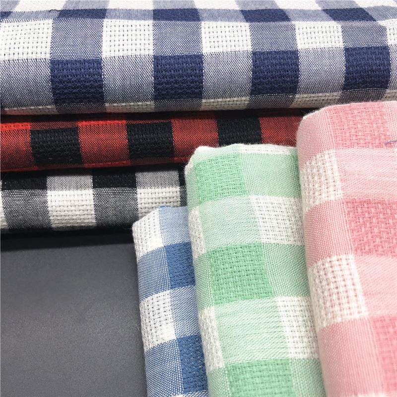 现货供应 全棉色织布 色织格子面料 衬衫服装面料 全棉色织面料