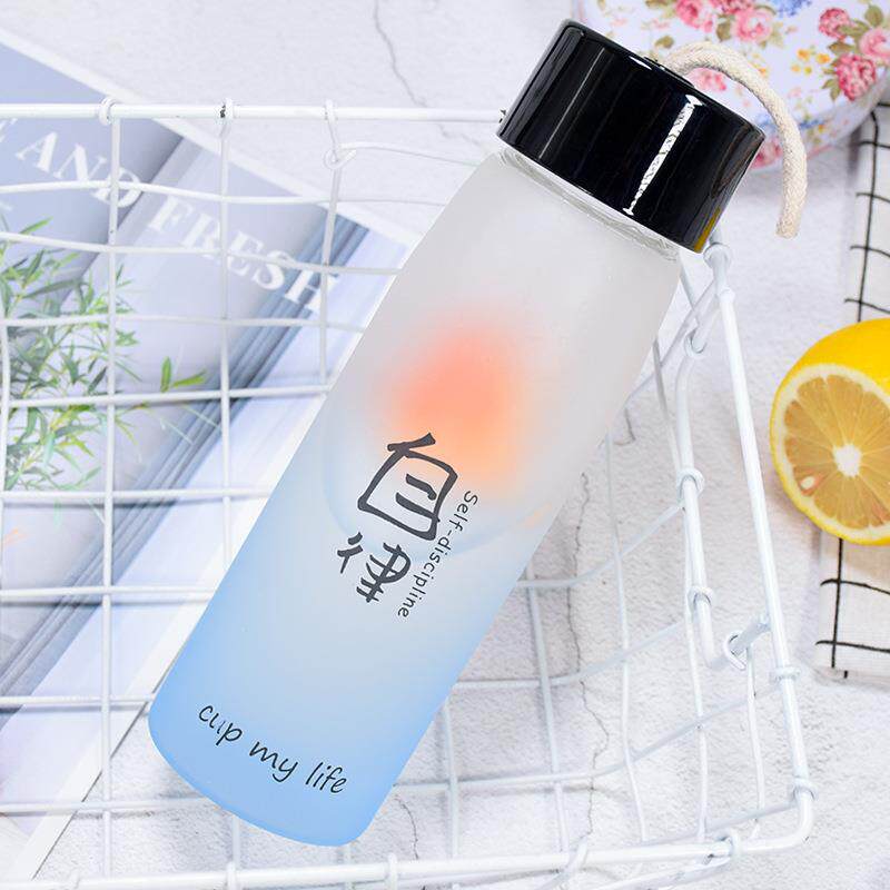 水杯男玻璃杯女磨砂简约风便携杯子清新森系创意个性潮流茶杯