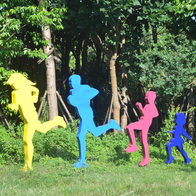 抽象跑步运动人物摆件剪影人雕塑户外商场公园体育馆庭院装饰