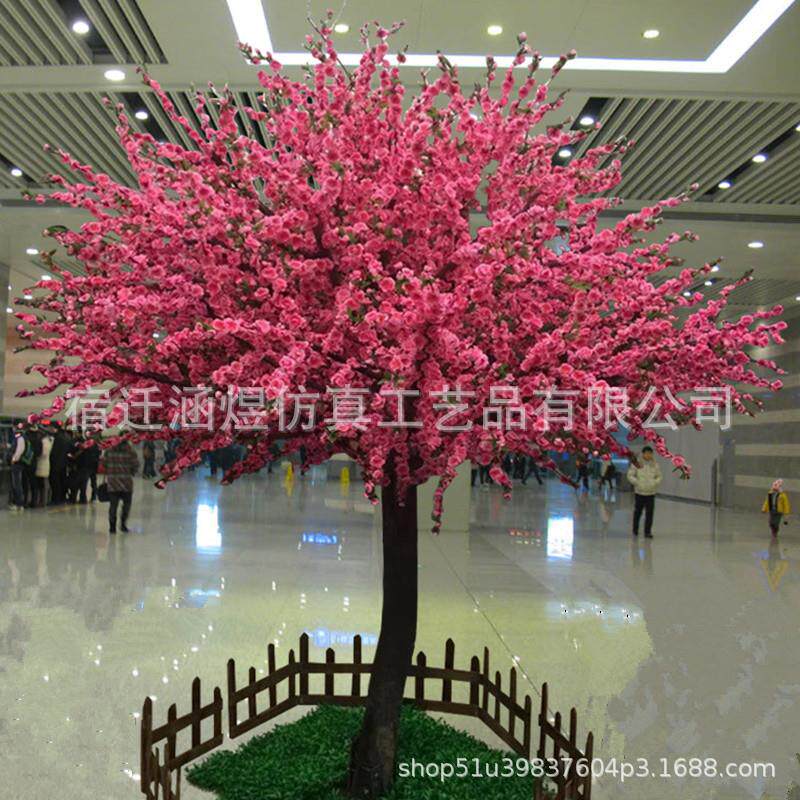 仿真桃花树大型装饰仿真桃树婚庆酒店大堂造型假树樱花树
