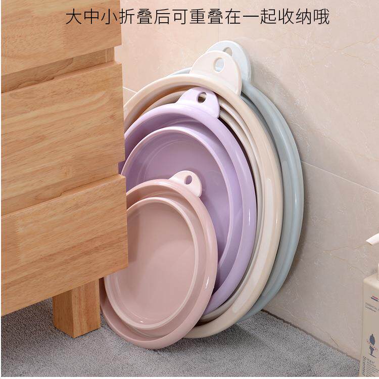 日式折叠脸盆户外旅游可伸缩脸盆家用多功能省空间水盆宝宝洗澡盆