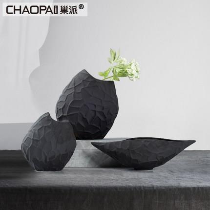 创意简约插花摆件现代花器花瓶工艺品样板间客厅桌面茶几几何装饰