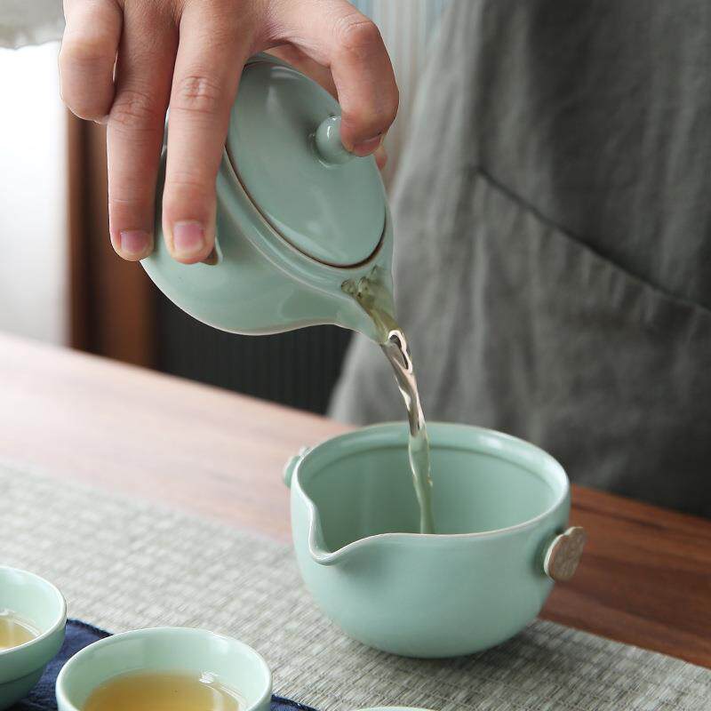 便携式旅行茶具小套装快客杯一壶二杯车载户外泡茶壶单人旅游茶杯