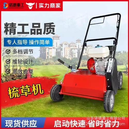 草坪梳草机汽油动力切根枯草清除机手推式汽油园林草坪养护打理机