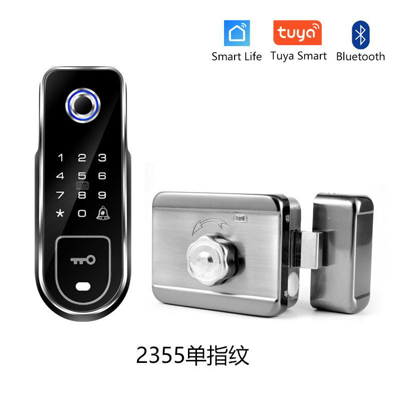 老式门改家用感应一体门刷卡遥控锁外装指纹电控免布线电磁电子锁