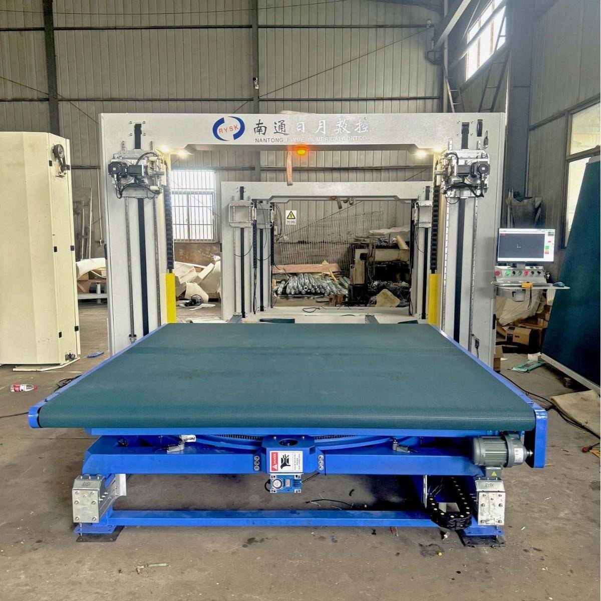 海绵数控旋转台切割机设备厂家枕头金字塔图形多床垫激光切割