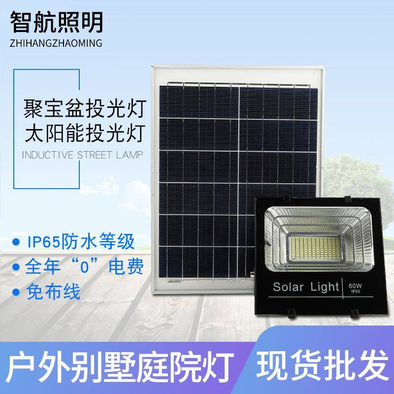 智航跨境投光灯60w100w别墅庭院灯新农村户外照明LED路灯
