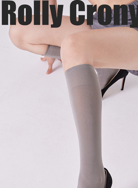 偌丽#漫 长筒袜子女春夏薄款灰色jk袜配小皮鞋黑色长筒半截小腿袜