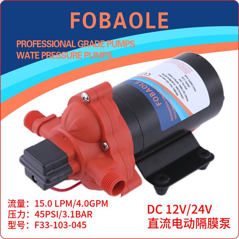 12V房车游艇增压生活供水24V高压喷雾自吸清水泵大流量船用抽水泵