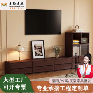 北欧风实木家用客厅格子柜橡胶木简易落地自由组合飘窗收纳储物柜