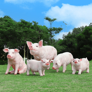 户外草坪仿真小白猪雕塑餐厅店门口香猪装饰园林景观花猪动物摆件