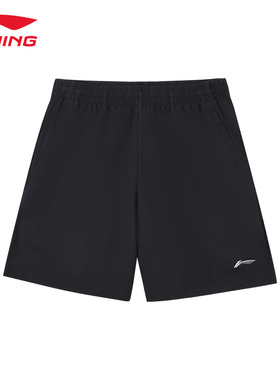 李宁运动短裤男2025夏季新品健身透气速干宽松跑步休闲裤AKST763