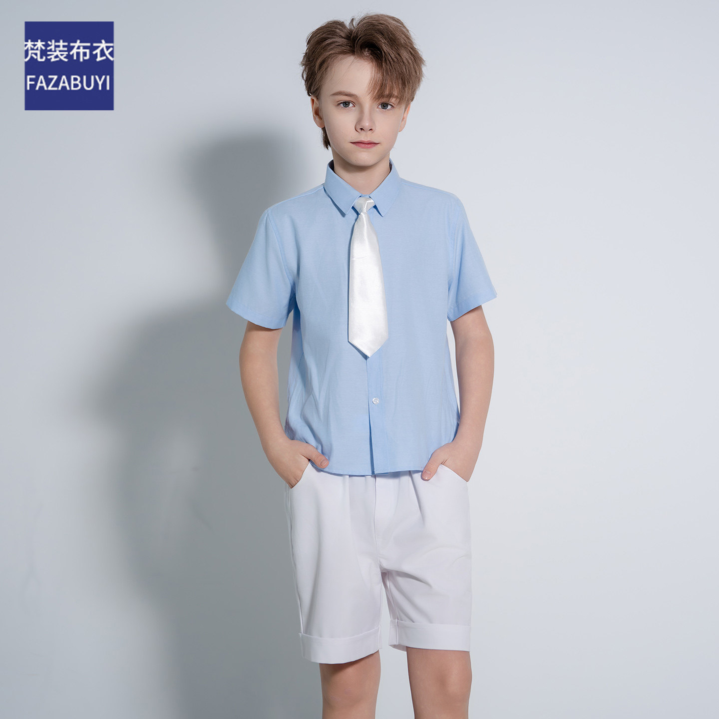 男童西装套装短款花童礼服日常可穿舞台歌唱演出学生表演儿童西服图片