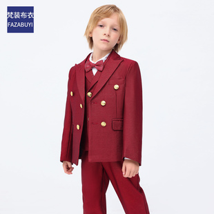 高定男童西装礼服花童小主持人法式轻奢高级洋气演出时尚儿童西服