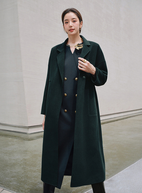袁泉同款 珂奈禾蔻商场同款羊毛长款大衣26春新款高级感XL01075K7
