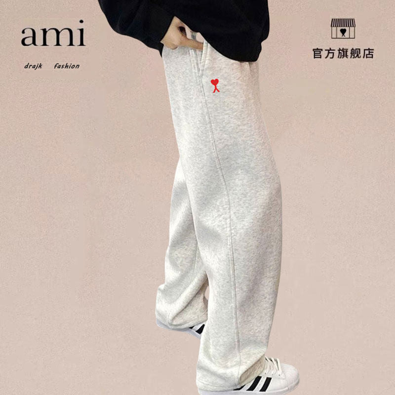 正品AMI DRAJK美式重磅休闲长裤男春秋季新款宽松直筒裤秋冬运动