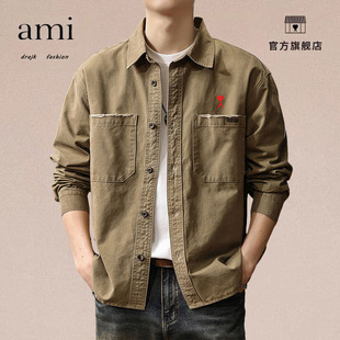 AMI 男长袖 DRAJK美式 衬衫 秋潮流痞帅Vintage衬衣 重磅复古工装 正品