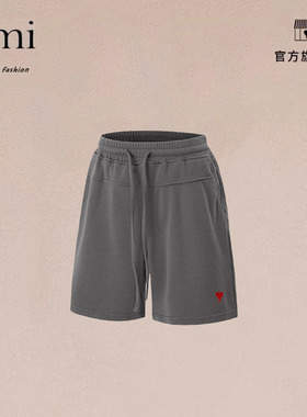 正品AMI DRAJK毛圈布300g微弹针织运动短裤男基础纯色拼接五分裤