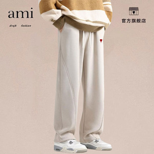 正品AMI DRAJK弯刀裤子夏薄款直筒休闲裤男士宽松阔腿卫裤运动裤