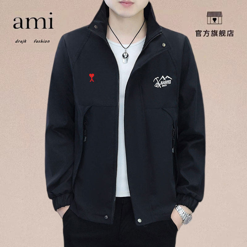 正品AMI DRAJK春秋季韩版潮流立领夹克青年男装帅气薄款上衣服