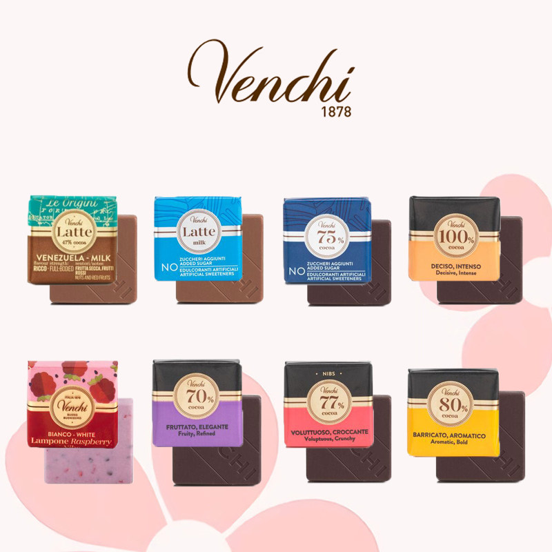 意大利进口零食Venchi闻绮蔓越莓牛奶70%可可碎黑巧无糖巧克力片图片