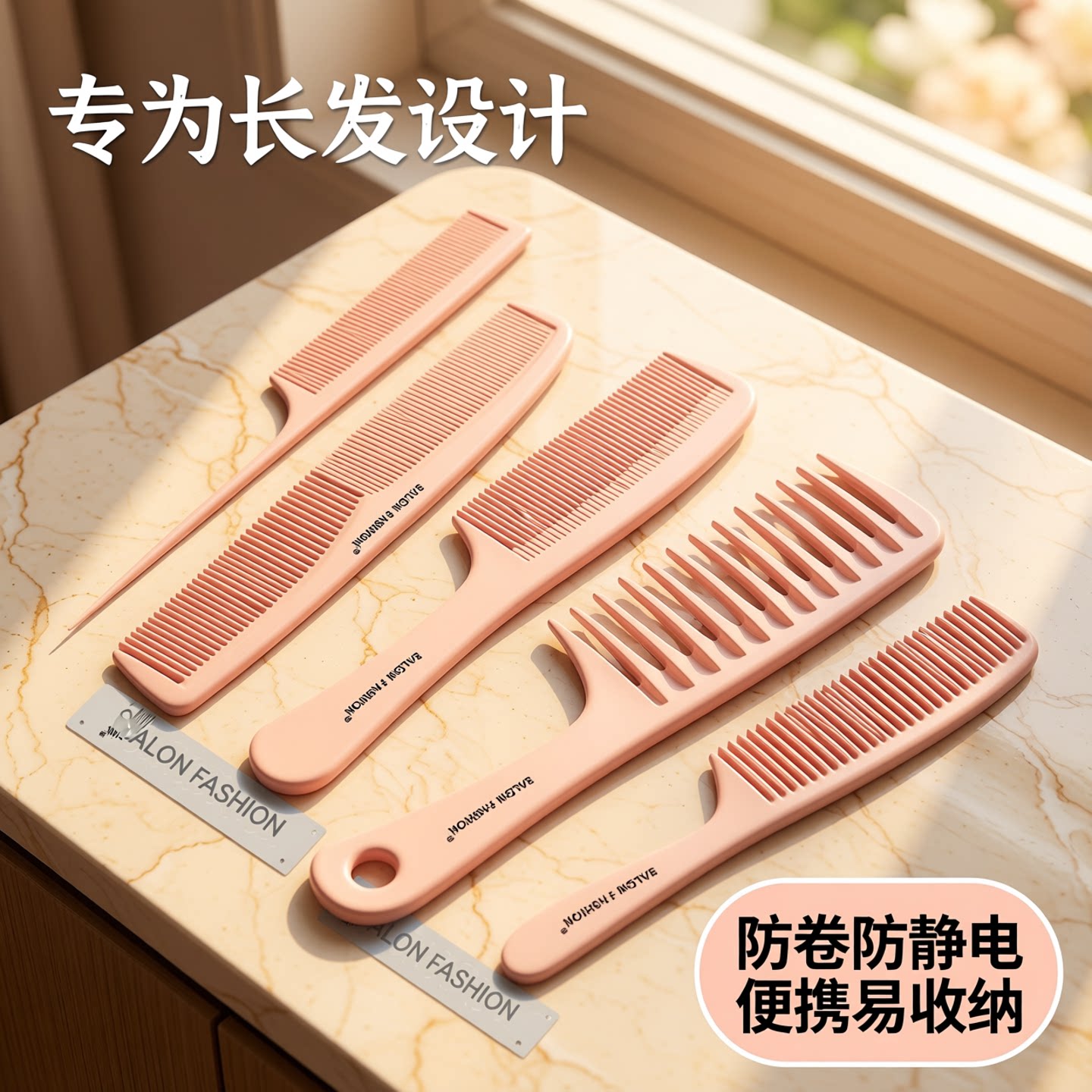 梳子女士专用长发家用直发防卷发头发梳静便携小大宽齿电套装木梳