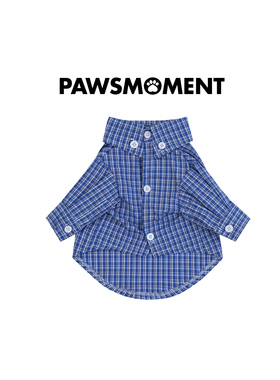 PAWSMOMENT·MIU风狗狗衬衫深蓝色内搭春季新款雪纳瑞约克夏法斗