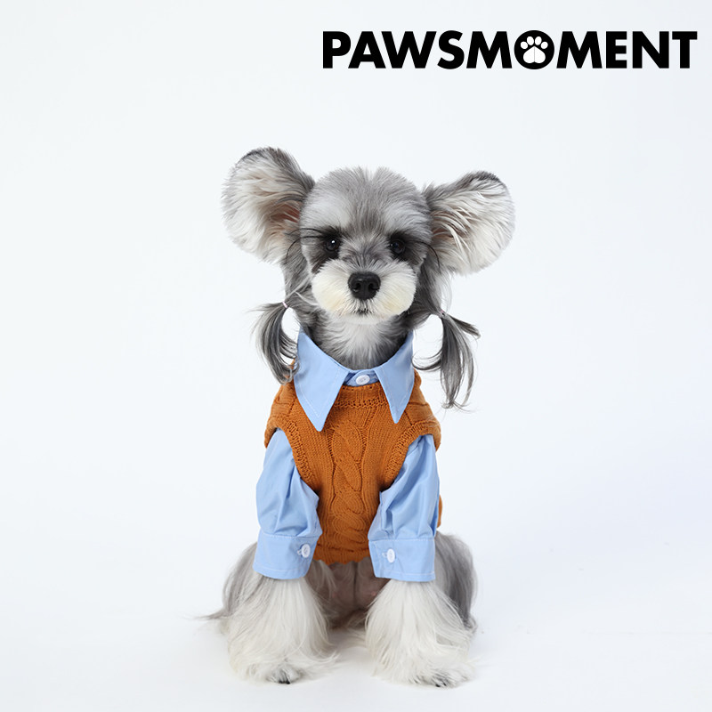 PAWSMOMENT·MIU风狗狗春款两件套姜黄色新款雪纳瑞约克夏法斗