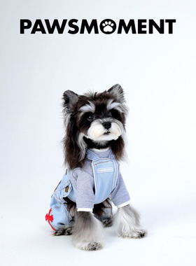 PAWSMOMENT复古牛仔背带裤宠物狗狗衣服潮帅气穿搭中小型犬背带裤