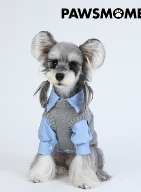 PAWSMOMENT·MIU风狗狗春款两件套灰色新款雪纳瑞约克夏法斗