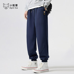 男裤 秋冬加绒束脚休闲运动长裤 子户外跑步 男款 英国小狐狸重磅卫裤