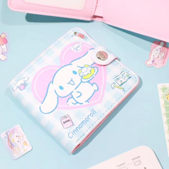 可爱少女心卡通动漫短款钱包女迷你便携零钱包PU按扣小钱包