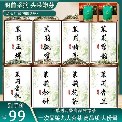 茶农推荐:精选8大茉莉花茶正宗茉莉飘雪2025新茶浓香型绿茶花茶