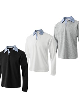 W184 白底自家图高质量重磅长袖P36 M到3XL 白色 浅灰 黑色