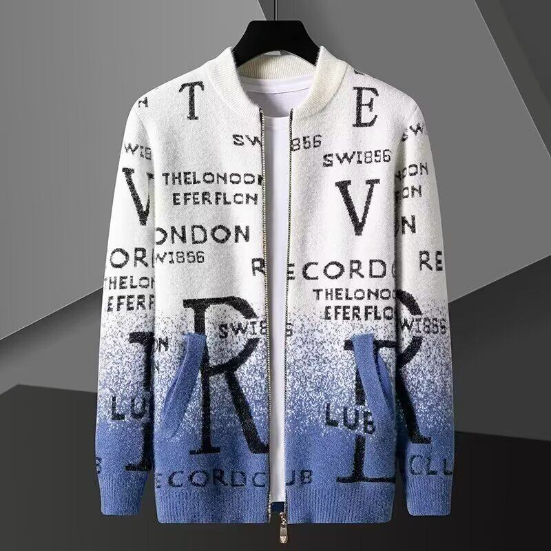 春秋季新款毛衣外套男士针织开衫毛衫男装休闲百搭修身上衣服男生