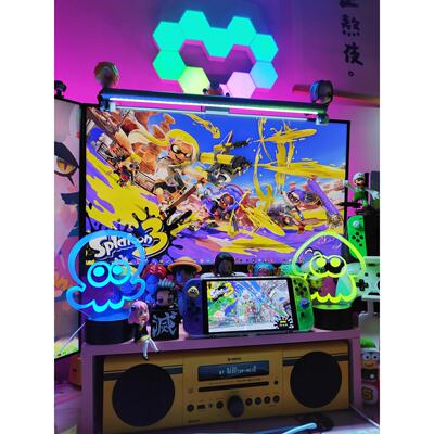 splatoon鱿鱼章鱼小夜灯喷射战士鱿型喷喷3斯普拉遁周边七色灯