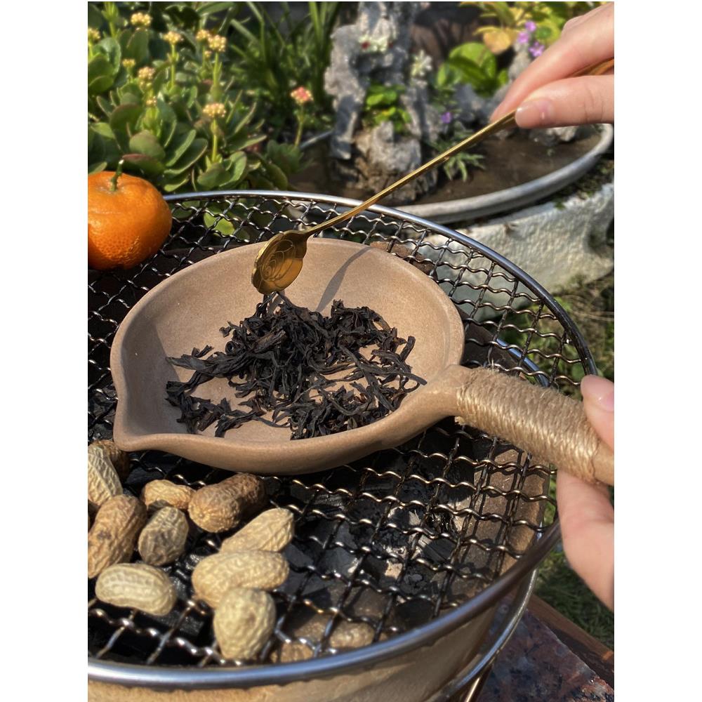 烤奶茶提香器围炉煮茶焙茶叶炒茶器炒米盘醒茶碟子复古烤茶盘中式