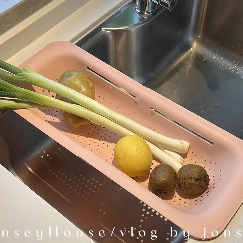 厨房水槽伸缩沥水置物架碗碟窄边筷子洗碗池收纳餐具晾干海绵抹布