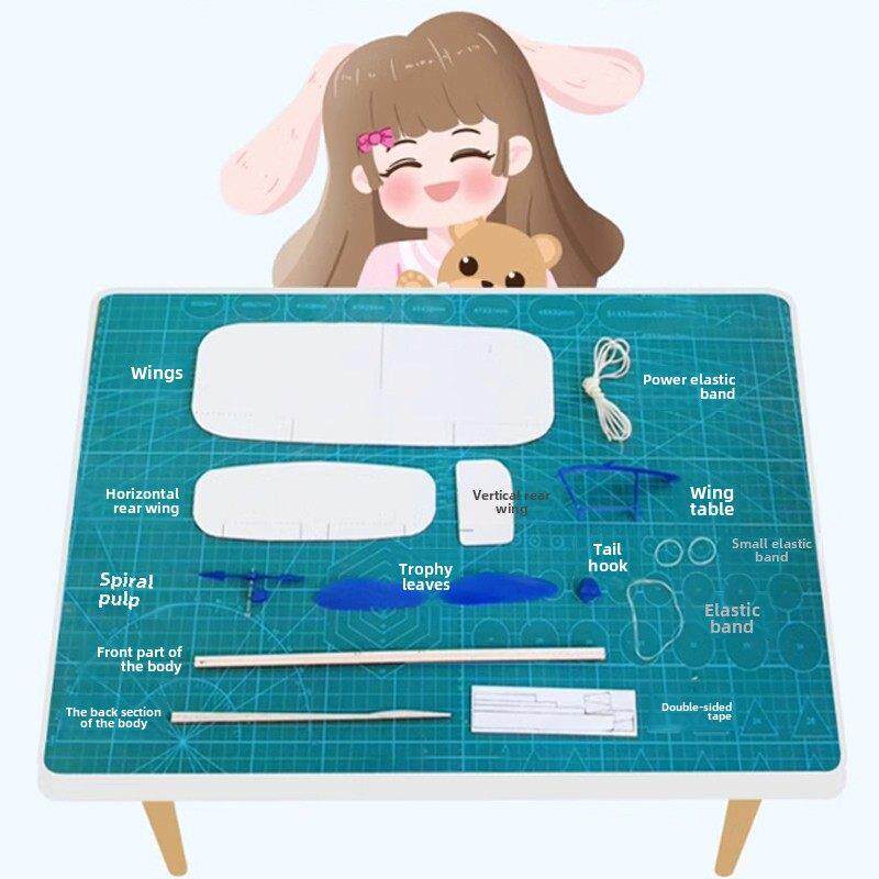 初级室内橡筋动力滑翔机模型比赛专用小黄莺橡皮筋飞机滞空赛事
