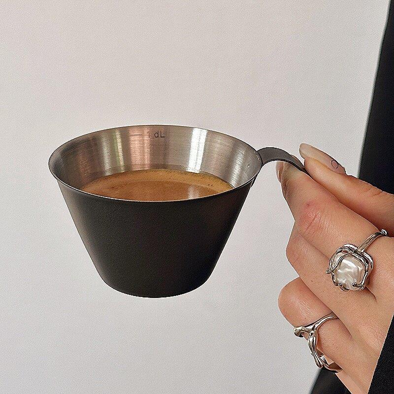 金属量杯espresso意式浓缩咖啡盎司杯不锈钢萃取杯带刻度杯100ml