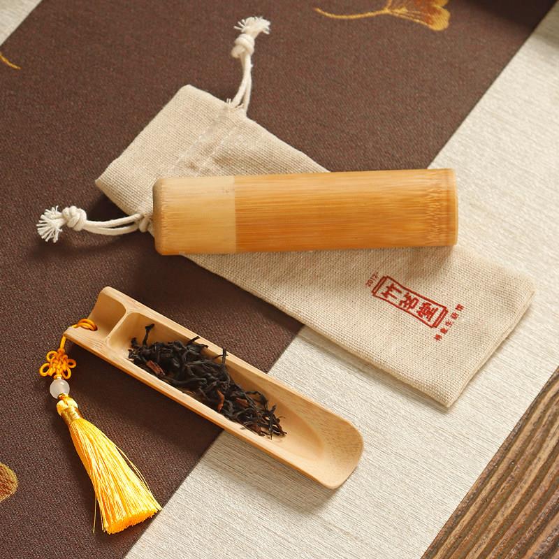 旅行便携小竹筒茶叶罐 密封布袋包装盒 紫竹桶出差旅游竹木茶叶盒